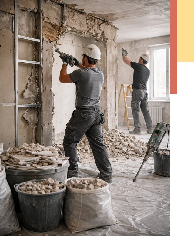 Демонтажные работы в железнодорожном от 2769 руб. — услуги и цена под ключ | ОТДЕЛОЧНИК-Жлз