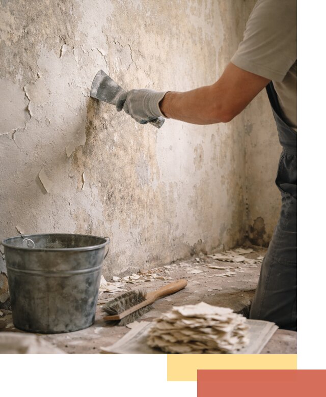 Удаление старой краски со стен в железнодорожном качественно и быстро