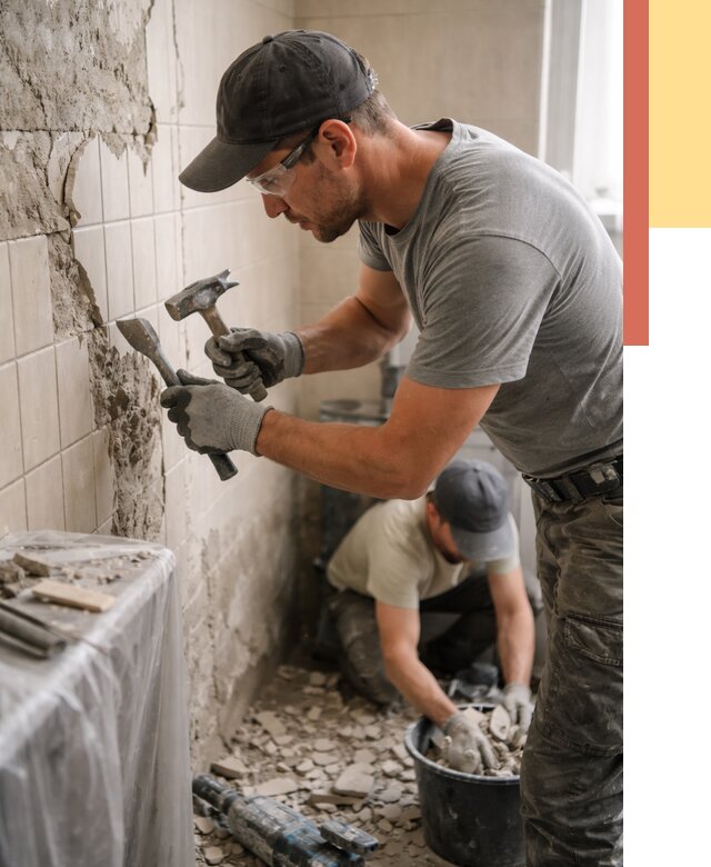 Демонтаж плитки со стен в железнодорожном от 872 руб. — быстро и недорого | ОТДЕЛОЧНИК-Жлз