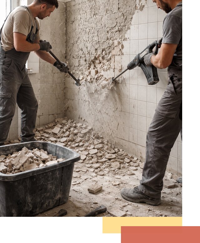 Демонтаж плитки со стен в железнодорожном быстро и аккуратно