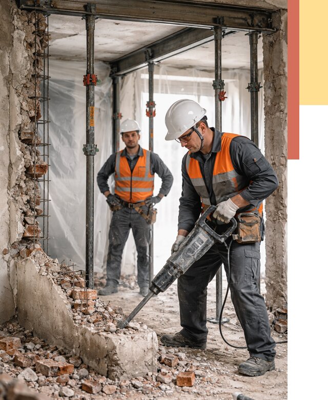 Снос несущих стен в железнодорожном от 10510 руб. — демонтаж несущей стены под ключ | ОТДЕЛОЧНИК-Жлз