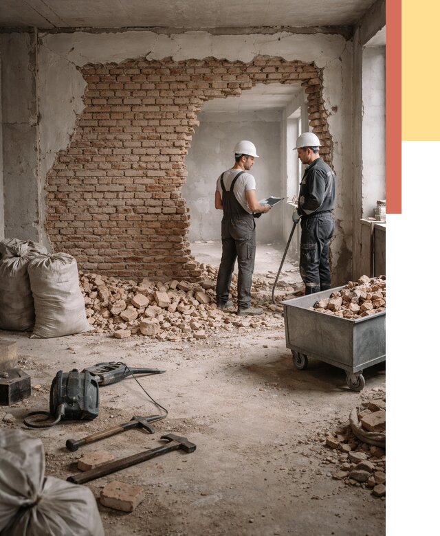 Демонтаж кирпичных стен в железнодорожном от 4307 руб. — быстро, недорого, под ключ | ОТДЕЛОЧНИК-Жлз