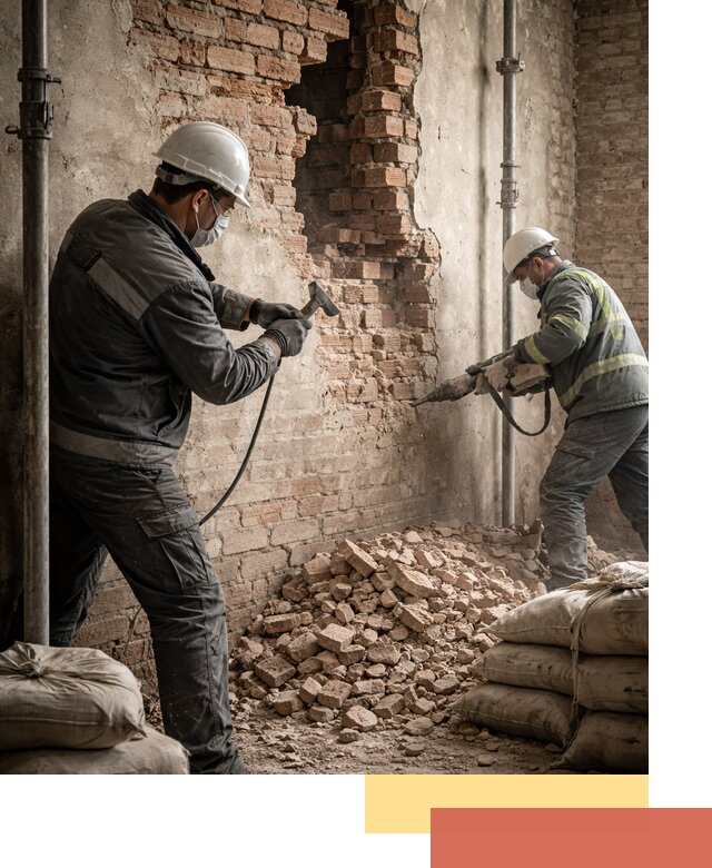 Демонтаж кирпичных стен в железнодорожном быстро и безопасно