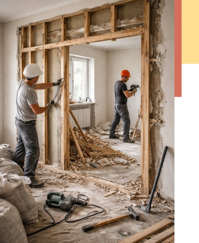 Демонтаж деревянных перегородок в железнодорожном от 3281 руб. — быстро и недорого | ОТДЕЛОЧНИК-Жлз