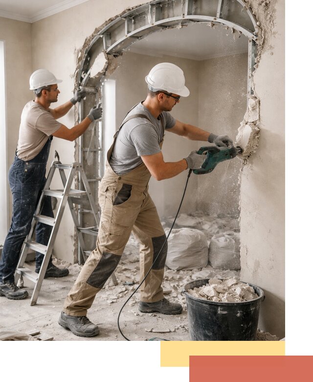 Демонтаж гипсокартонной арки в железнодорожном быстро и аккуратно