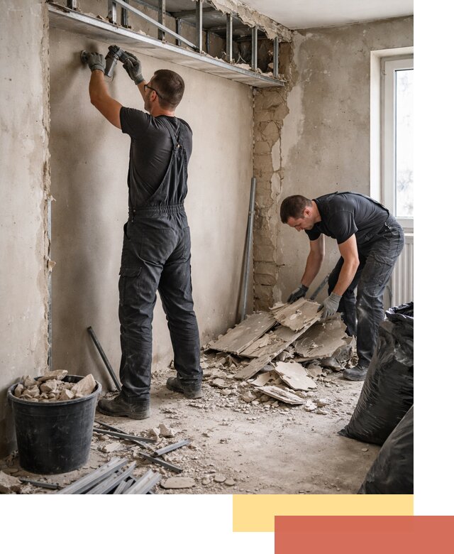 Демонтаж короба из гипсокартона в железнодорожном быстро и аккуратно