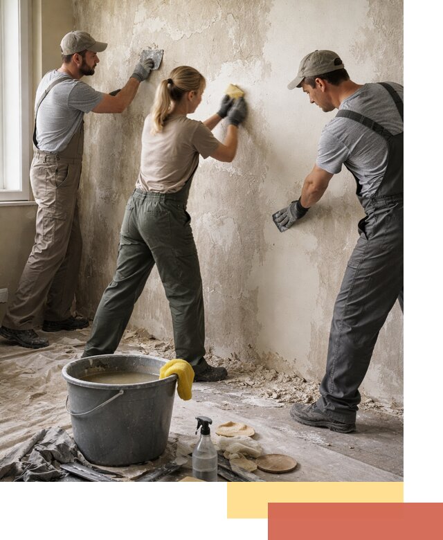 Очистка стен от клея и грунтовки в железнодорожном качественно и быстро