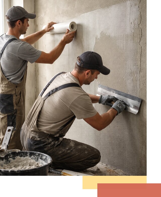 Армирование стен стеклосеткой в железнодорожном для прочной отделки