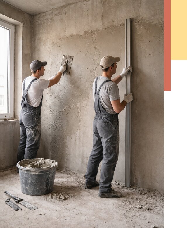 Штукатурка бетонных стен в железнодорожном от 4614 руб/м² — качественно и быстро | ОТДЕЛОЧНИК-Жлз