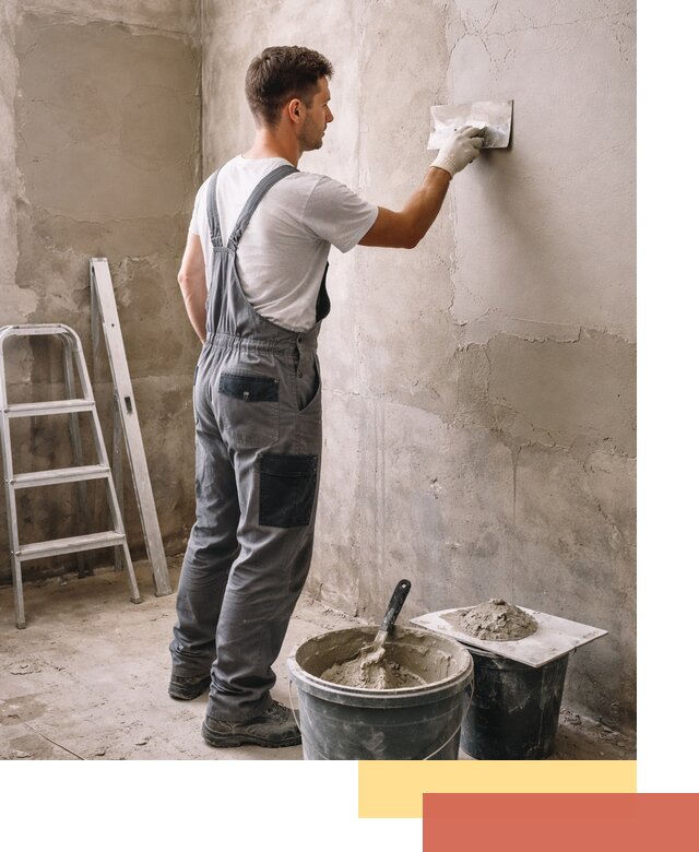 Штукатурка стен в ванной под ключ в железнодорожном