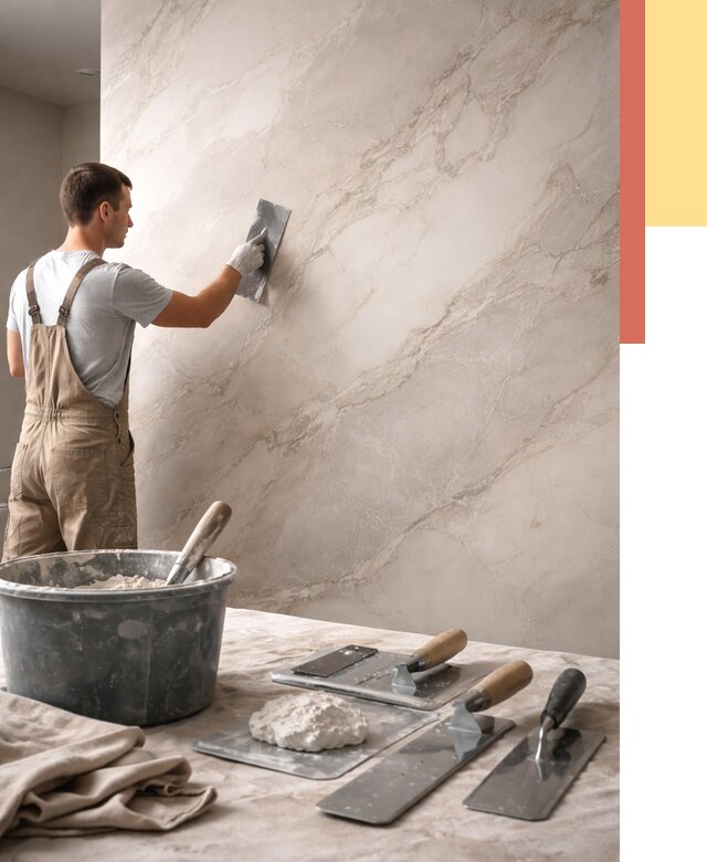 Декоративная штукатурка под мрамор в железнодорожном от 2871 руб./м² — быстро и недорого | ОТДЕЛОЧНИК-Жлз