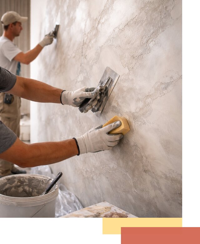 Декоративная штукатурка под мрамор в железнодорожном для стен и потолков