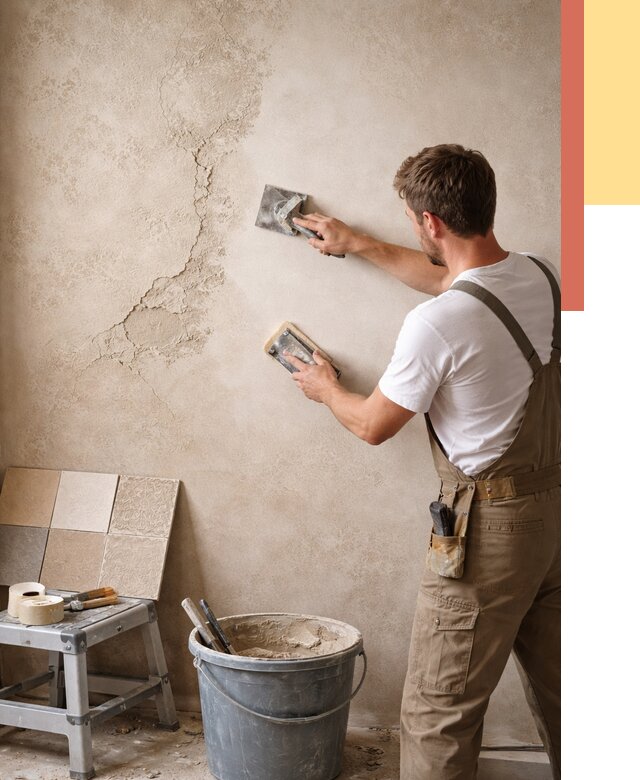 Ремонт декоративной штукатурки в железнодорожном от 4614 руб. под ключ | ОТДЕЛОЧНИК-Жлз