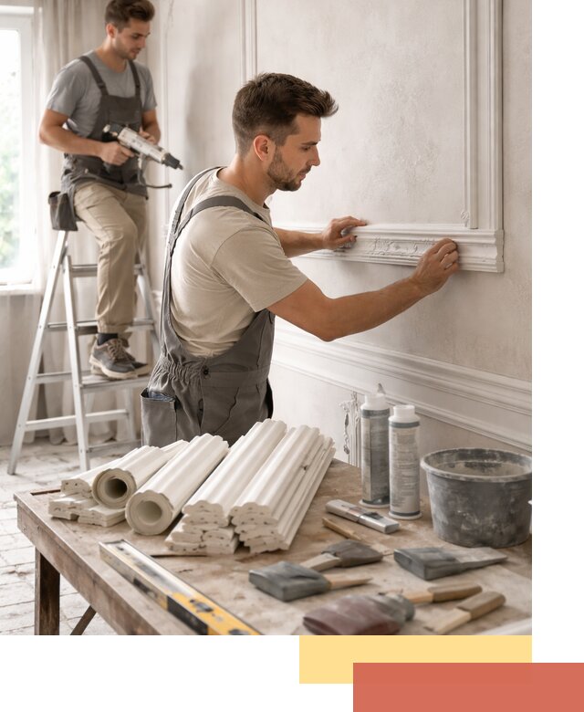 Монтаж лепнины на стены в железнодорожном профессионально и качественно