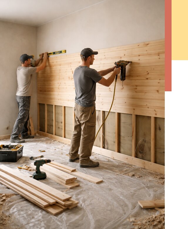 Монтаж деревянной вагонки на стены в железнодорожном от 7691 руб. | Услуги монтажа вагонки | ОТДЕЛОЧНИК-Жлз