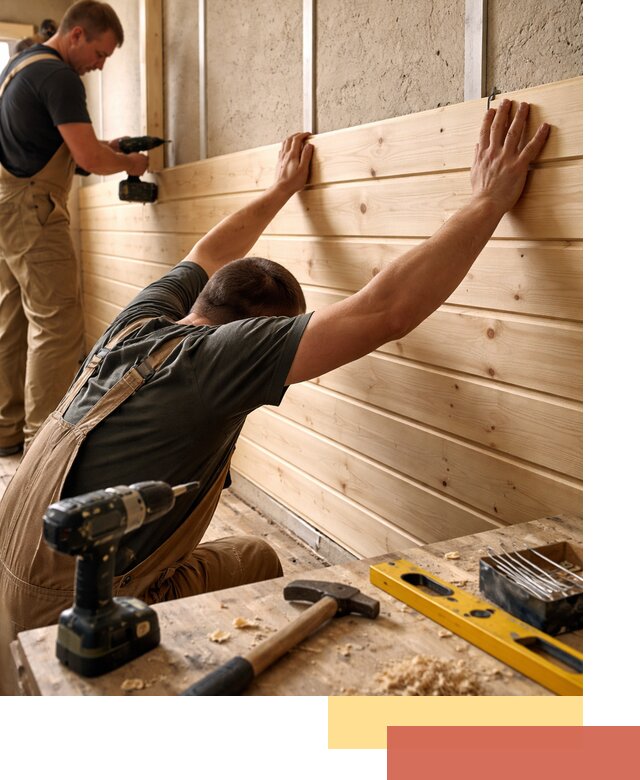 Монтаж деревянной вагонки на стены в железнодорожном быстро и качественно