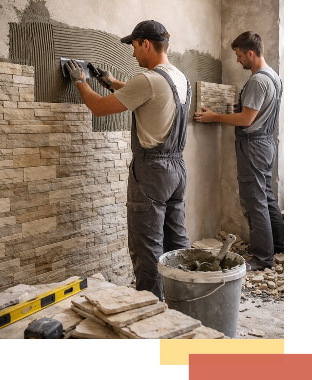 Монтаж искусственного камня в железнодорожном — облицовка стен и фасадов