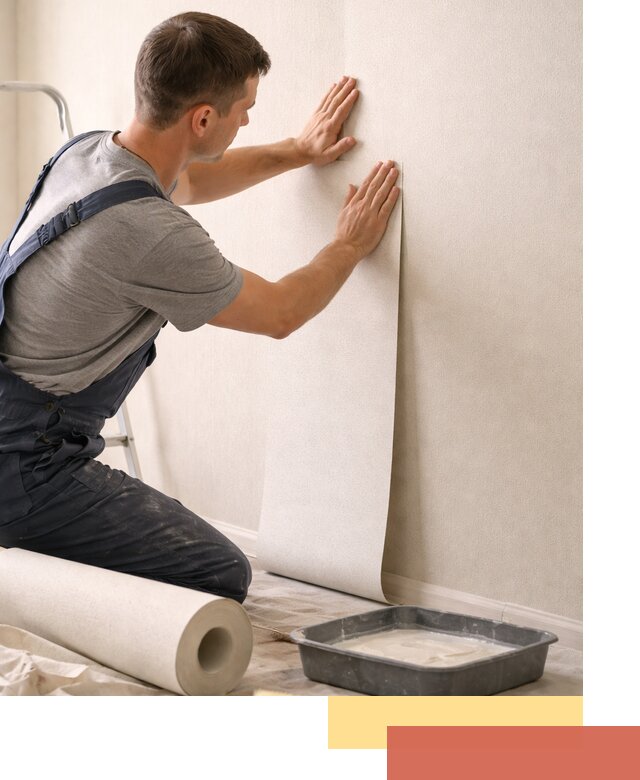 Поклейка флизелиновых обоев в железнодорожном качественно и быстро