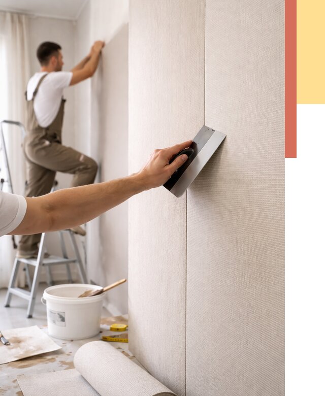 Поклейка текстильных обоев в железнодорожном от 4614 руб. под ключ | ОТДЕЛОЧНИК-Жлз