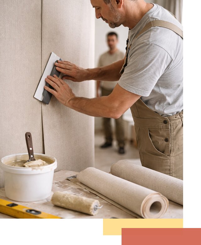 Поклейка текстильных обоев в железнодорожном профессионально и аккуратно