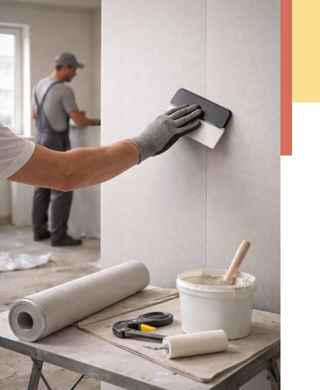 Поклейка обоев под покраску в железнодорожном от 3589 руб. за м2 | ОТДЕЛОЧНИК-Жлз