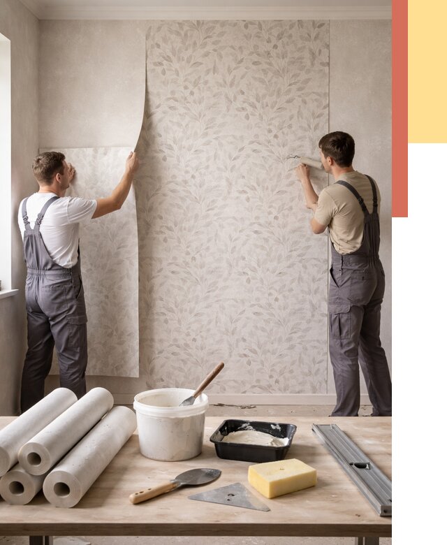 Поклейка обоев с подбором рисунка в железнодорожном от 3589 руб. | ОТДЕЛОЧНИК-Жлз - быстро и недорого