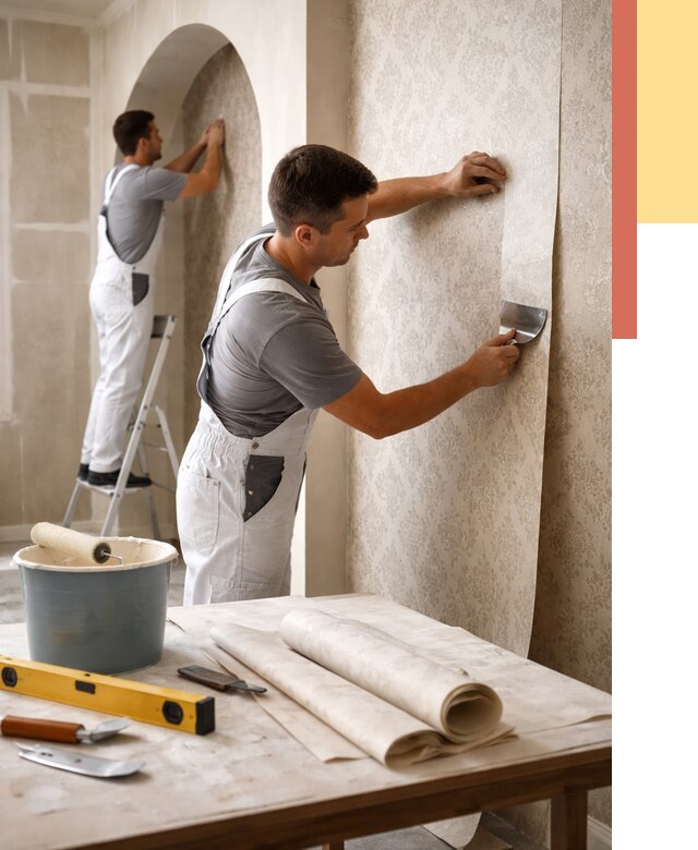 Поклейка обоев на сложные стены в железнодорожном от 2871 руб. под ключ | ОТДЕЛОЧНИК-Жлз