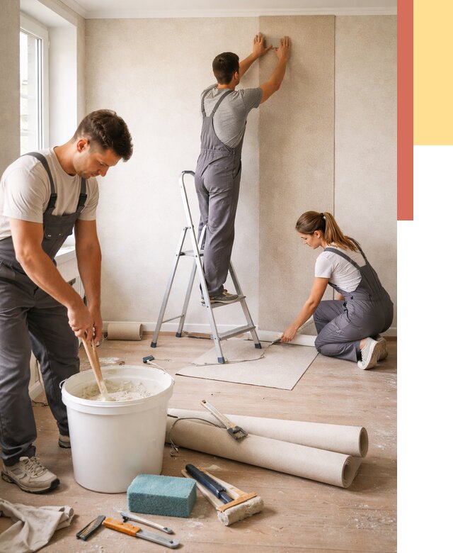 Оклейка стен обоями в железнодорожном от 3589 руб/м2 — быстро и недорого | ОТДЕЛОЧНИК-Жлз