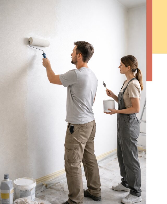 Окраска стен по стеклохолсту в железнодорожном от 4614 руб/м² под ключ | ОТДЕЛОЧНИК-Жлз