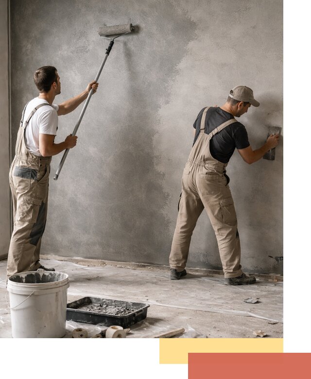 Покраска стен под бетон в железнодорожном профессионально и недорого