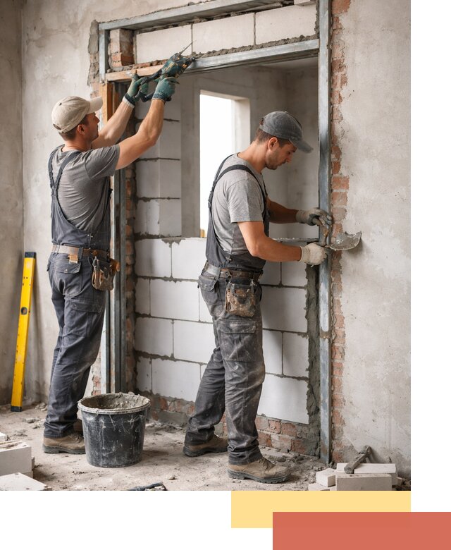 Закладка дверного проема под ключ в железнодорожном: демонтаж, монтаж, отделка