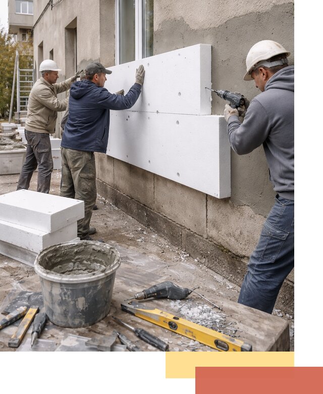 Утепление наружных стен пенопластом в железнодорожном