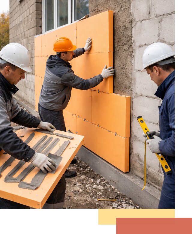 Утепление фасада пеноплексом под ключ в железнодорожном