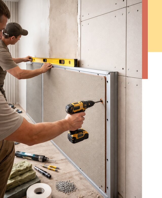 Шумоизоляция стен панелями ЗИПС в железнодорожном от 2256 руб./м² под ключ | ОТДЕЛОЧНИК-Жлз