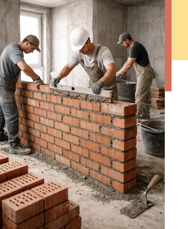 Кладка перегородок из кирпича в железнодорожном от 3589 руб. за м² | ОТДЕЛОЧНИК-Жлз