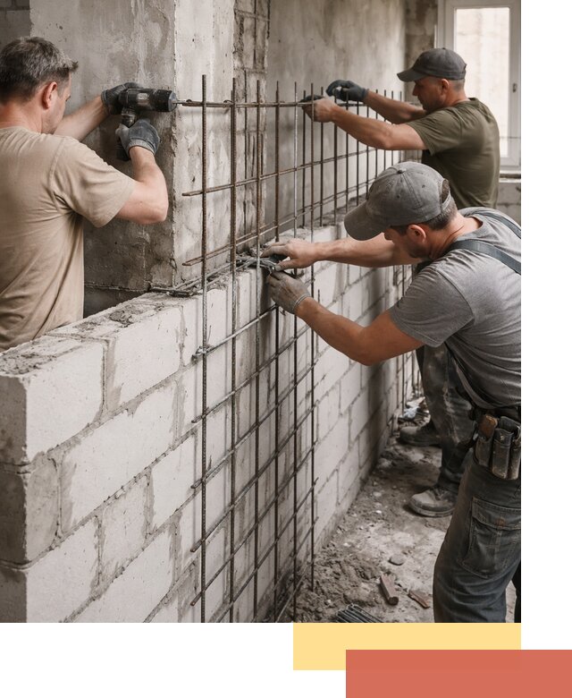 Армирование кладки перегородок в железнодорожном профессионально и надёжно