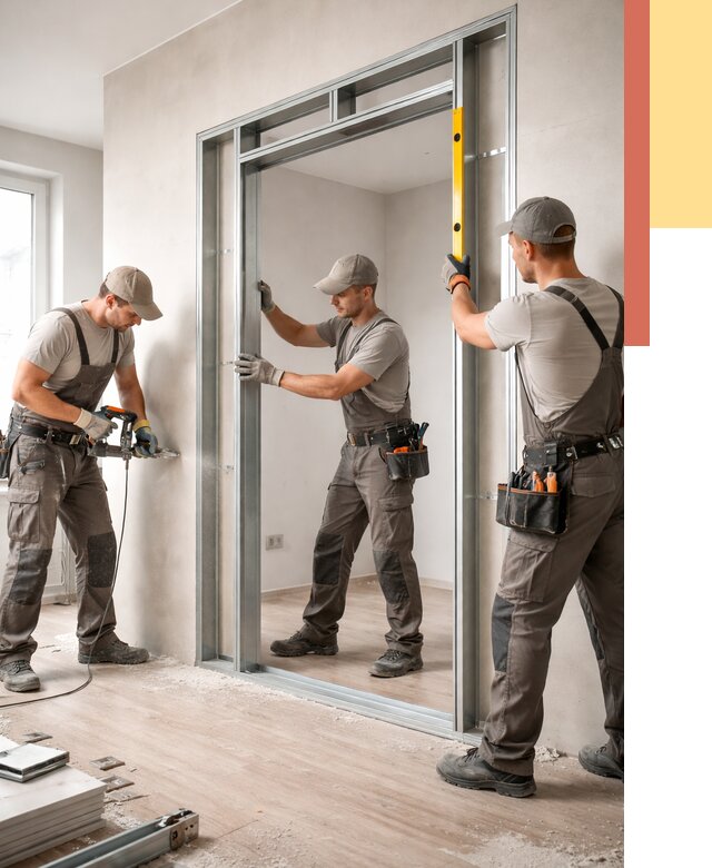 Устройство дверного проема в перегородке в железнодорожном от 4614 руб. под ключ | ОТДЕЛОЧНИК-Жлз