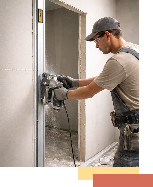 Устройство дверного проема в перегородке в железнодорожном