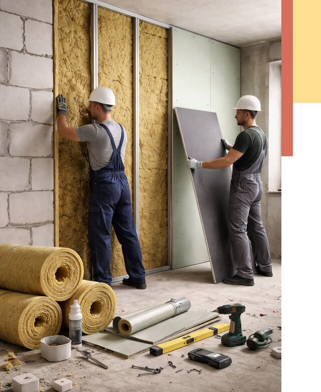 Шумоизоляция перегородок из блоков в железнодорожном от 1897 руб./м² — быстро и недорого | ОТДЕЛОЧНИК-Жлз