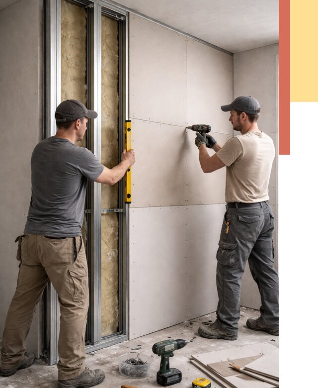 Монтаж двухслойной перегородки из гипсокартона в железнодорожном от 1487 руб. | ОТДЕЛОЧНИК-Жлз