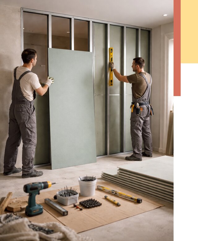 Перегородка из влагостойкого гипсокартона в железнодорожном от 4922 руб. — монтаж под ключ | ОТДЕЛОЧНИК-Жлз