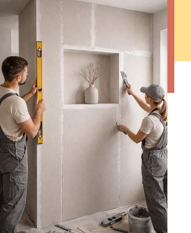 Перегородка из гипсокартона с нишей в железнодорожном от 3333 руб. под ключ | ОТДЕЛОЧНИК-Жлз