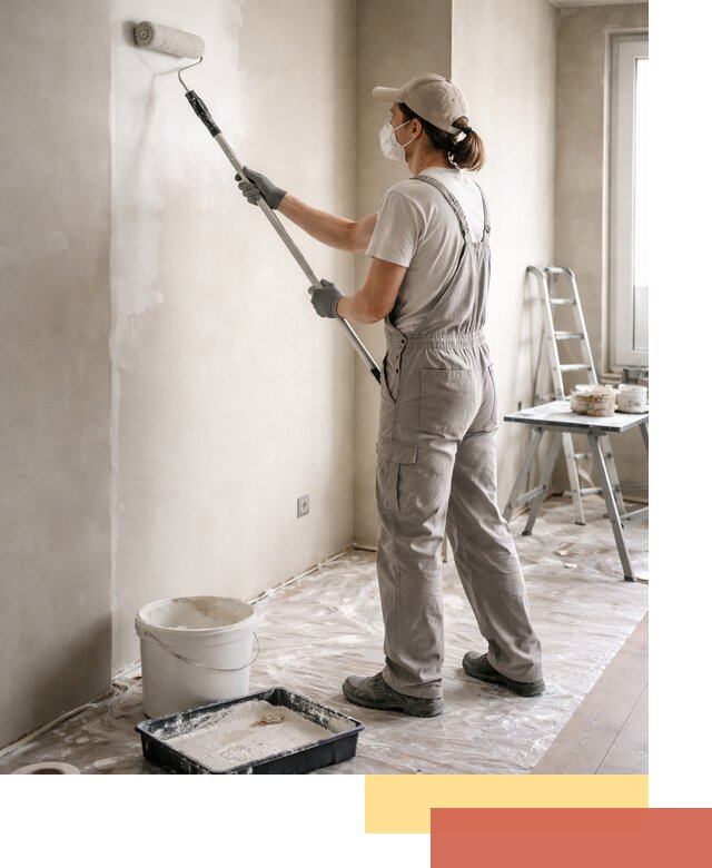 Покраска перегородок из гипсокартона в железнодорожном качественно и недорого