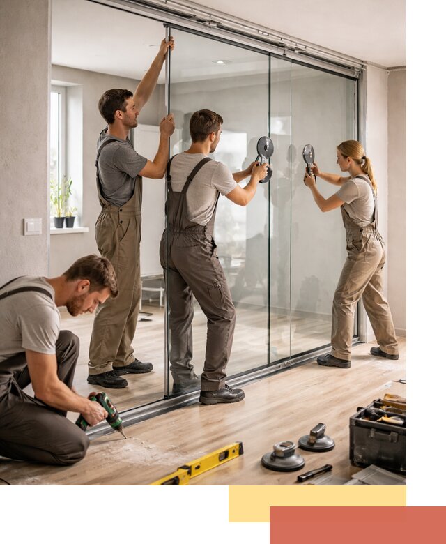 Изготовление стеклянных перегородок на заказ в железнодорожном