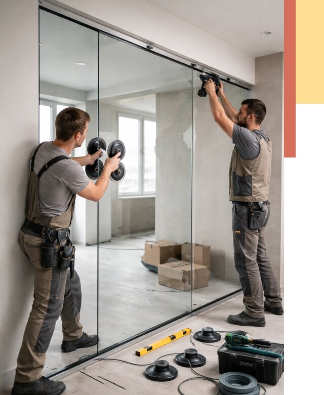 Монтаж стеклянных перегородок в железнодорожном от 6665 руб. | ОТДЕЛОЧНИК-Жлз