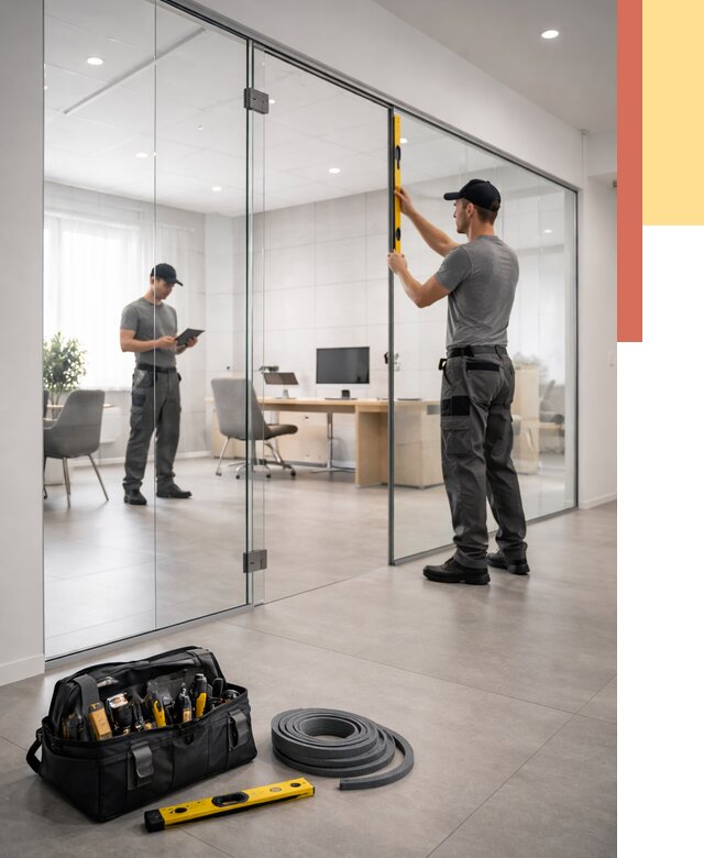 Цельностеклянные перегородки под ключ в железнодорожном от 9741 руб. — монтаж и цены | ОТДЕЛОЧНИК-Жлз