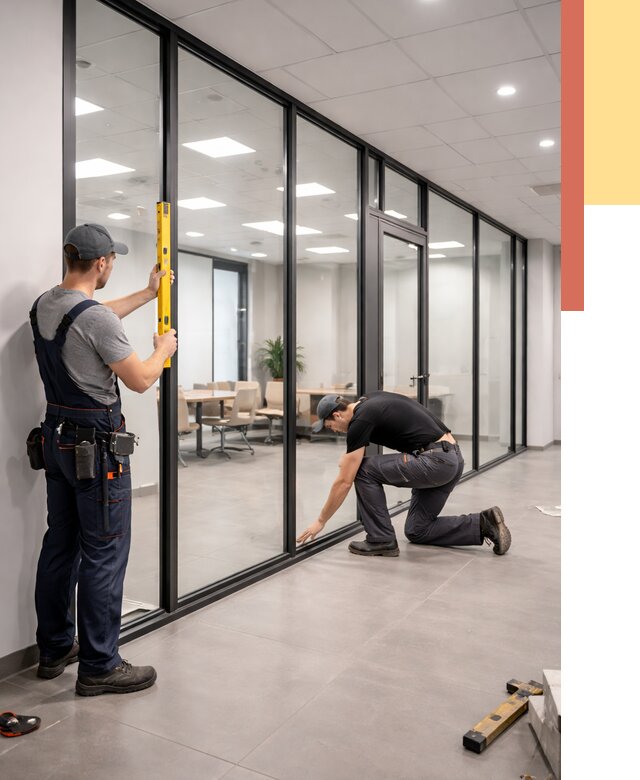 Каркасные стеклянные перегородки в железнодорожном под ключ от 9434 руб. | ОТДЕЛОЧНИК-Жлз