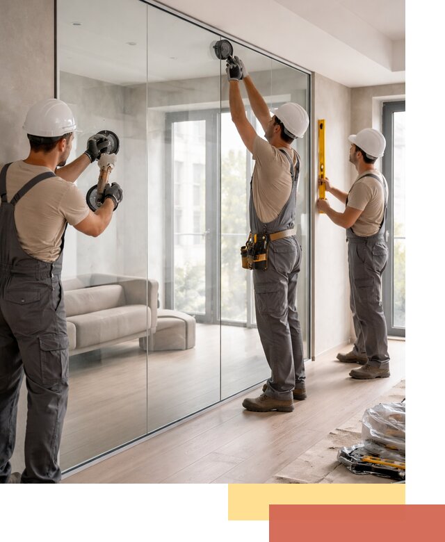 Перегородки из закаленного стекла в железнодорожном для офисов и квартир