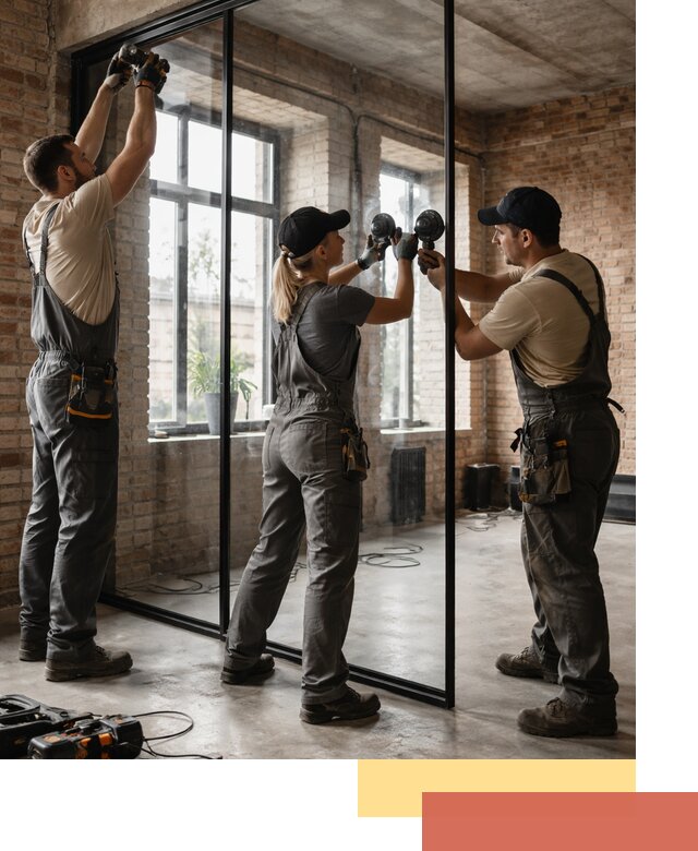 Стеклянные перегородки лофт — изготовление и монтаж в железнодорожном