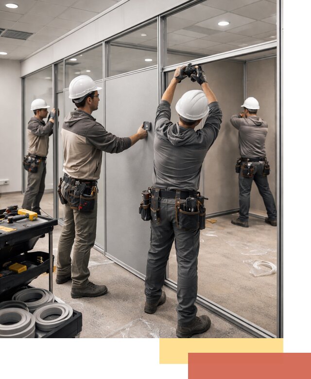 Мобильные офисные перегородки под ключ в железнодорожном